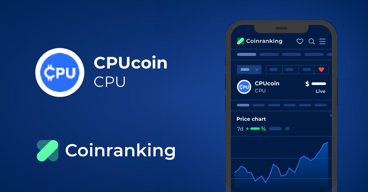 CPUcoin Price Today - CPU Price Chart & Market Cap | CoinCodex