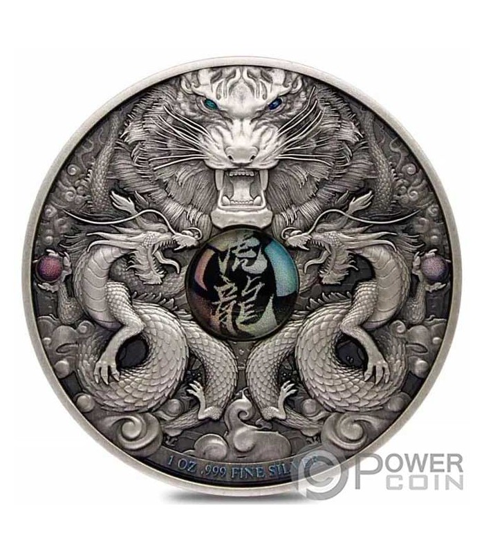 50 grams silver coin tiger & dragon 