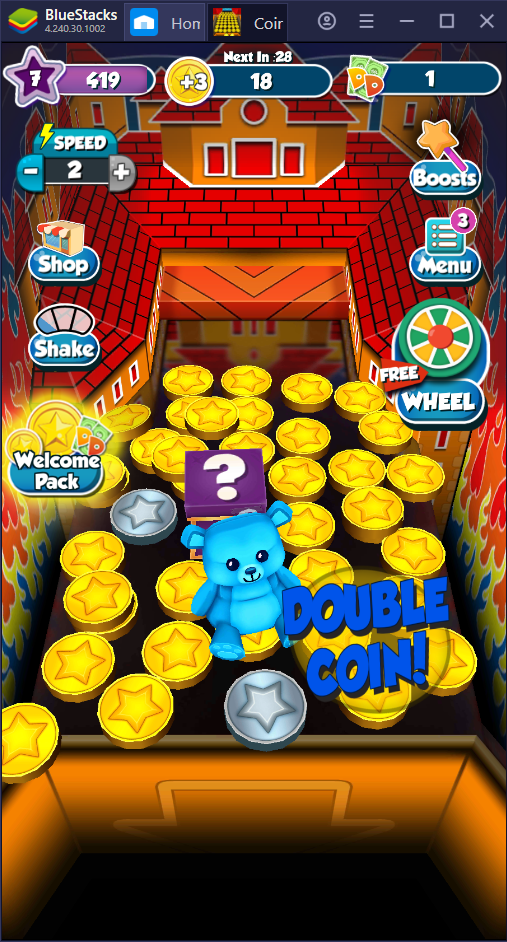 Strategy to Win in a Coin Pusher Game