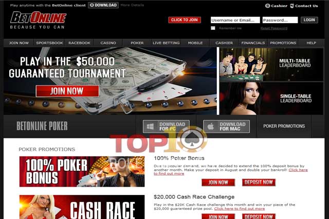 BetOnline Poker Review $1, Welcome Bonus $k Race