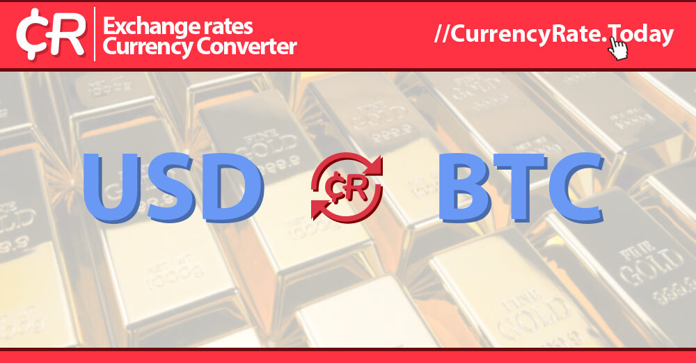 Bitcoin to Dollar exchange rates. BTC in USD