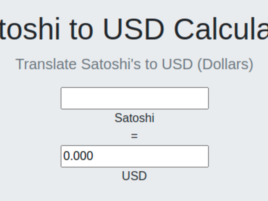 Satoshi to USD Price Calculator & SAT to ALTs Converter