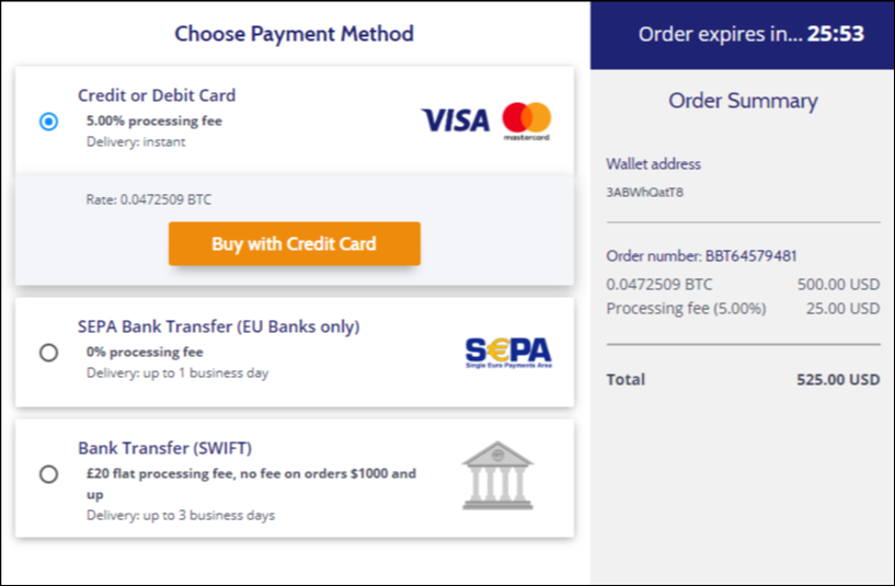 How to buy Bitcoin with a credit or debit card instantly no verification