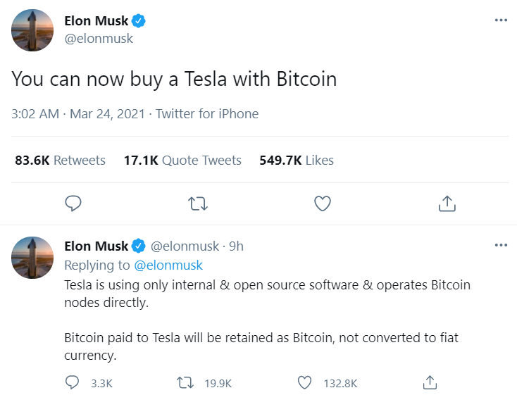 Tesla unlikely to accept Bitcoin again