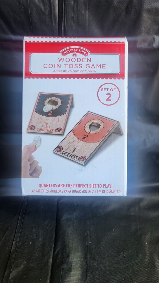 NEW HOLIDAY TIME Wooden Coin Toss Game Quarters Play Table Top Cornhole £ - PicClick UK