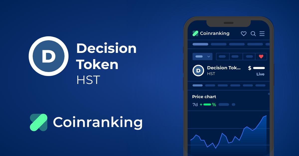 Decision Token (HST) $ Charts, Live Price, Market Cap & others Data >> Stelareum