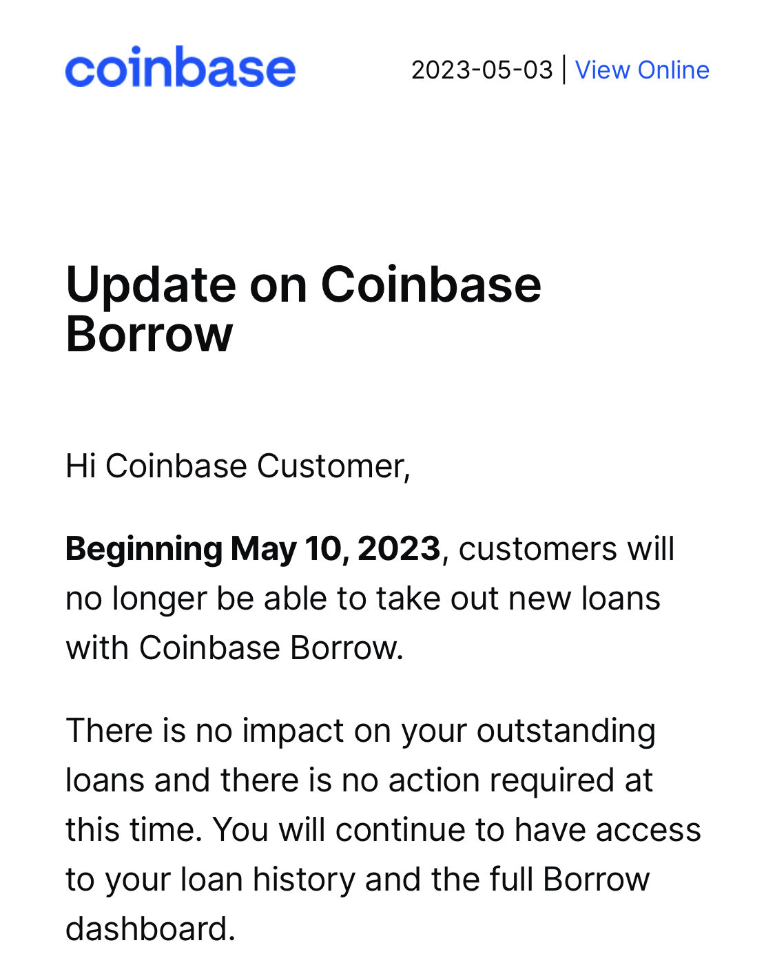 Coinbase to Shutter Bitcoin Borrow Service Next Week