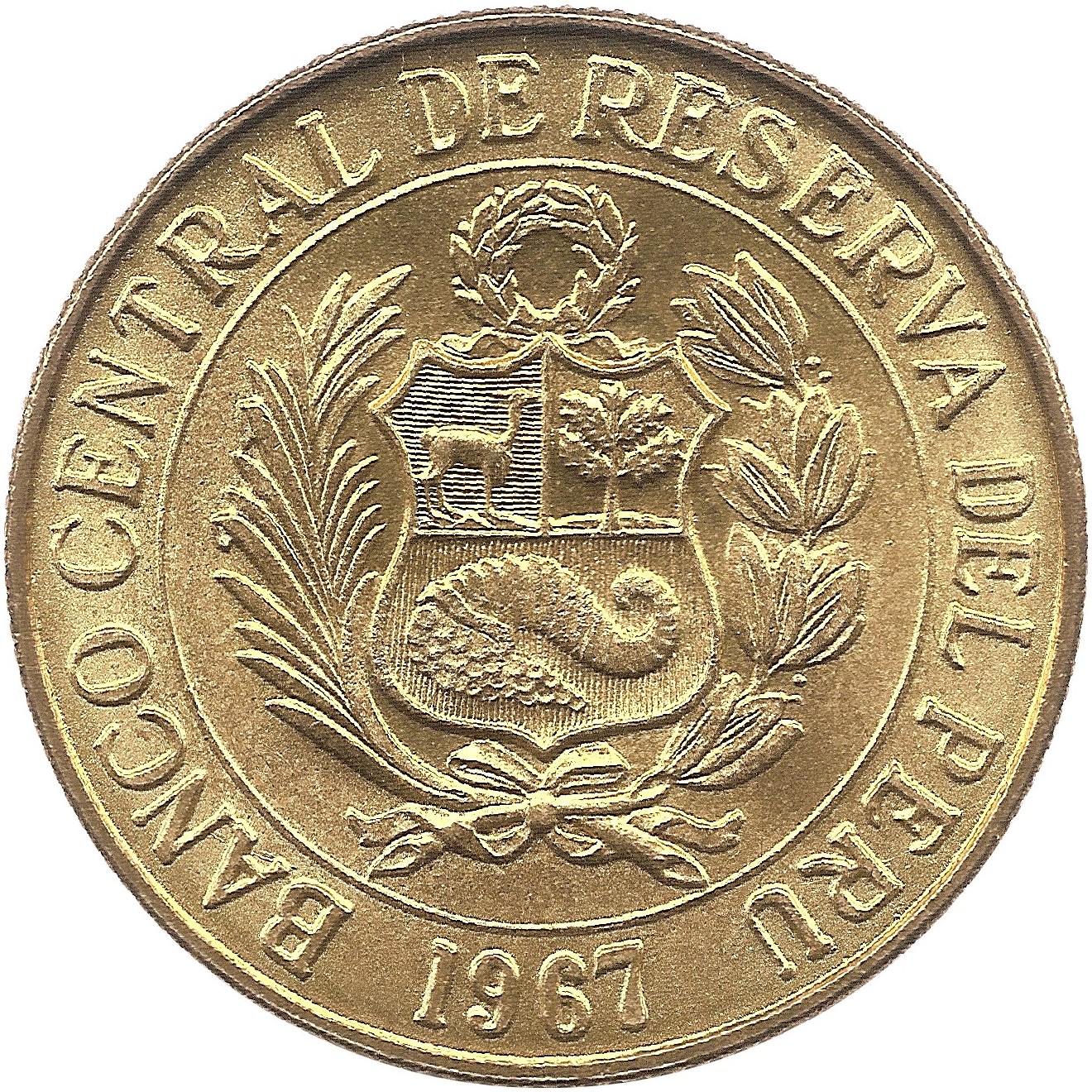 Peru 1 Sol de Oro Coin | Peru Emblem | KM | - 