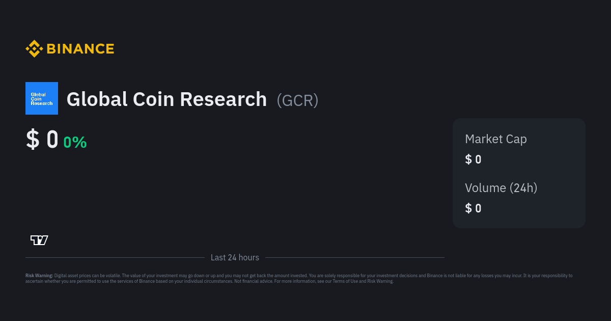 Global Currency Reserve Price Today - GCR Coin Price Chart & Crypto Market Cap