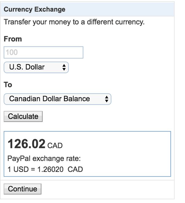 PayPal AUD - USD exchange rate