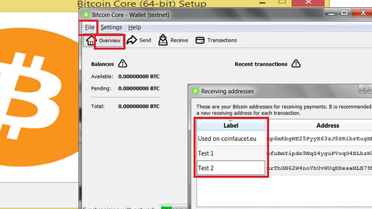 How to create a sending address with Bitcoin Core?