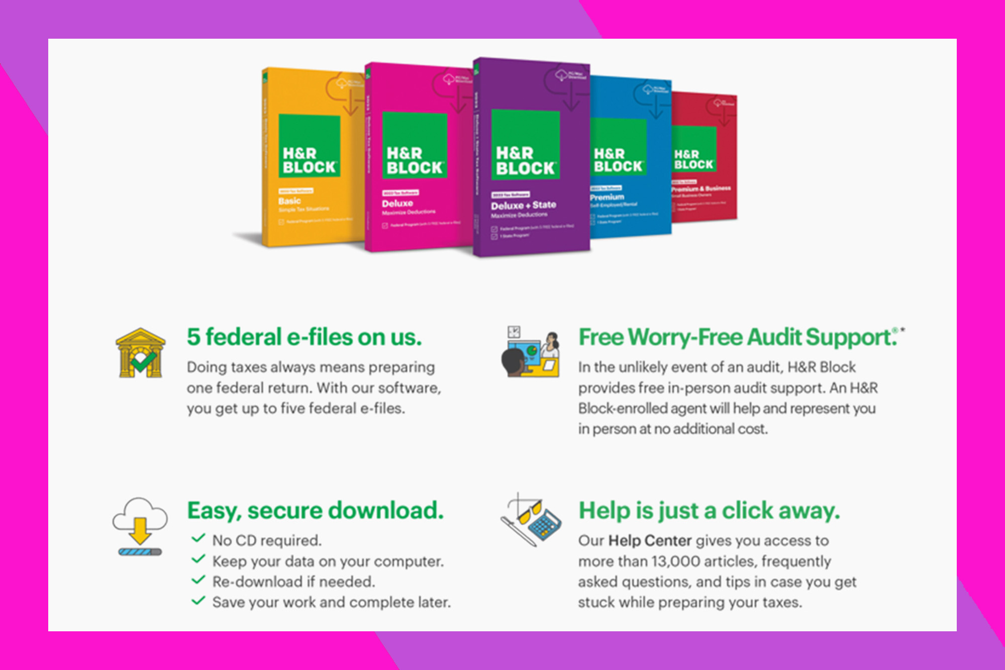 H&R Block Tax Software Deluxe Federal + State - Computers - Woot