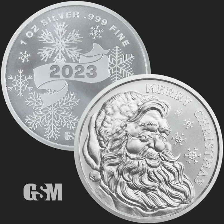 1 OZ SILVER CHRISTMAS ROUND SNOWMAN - United Patriot Coin