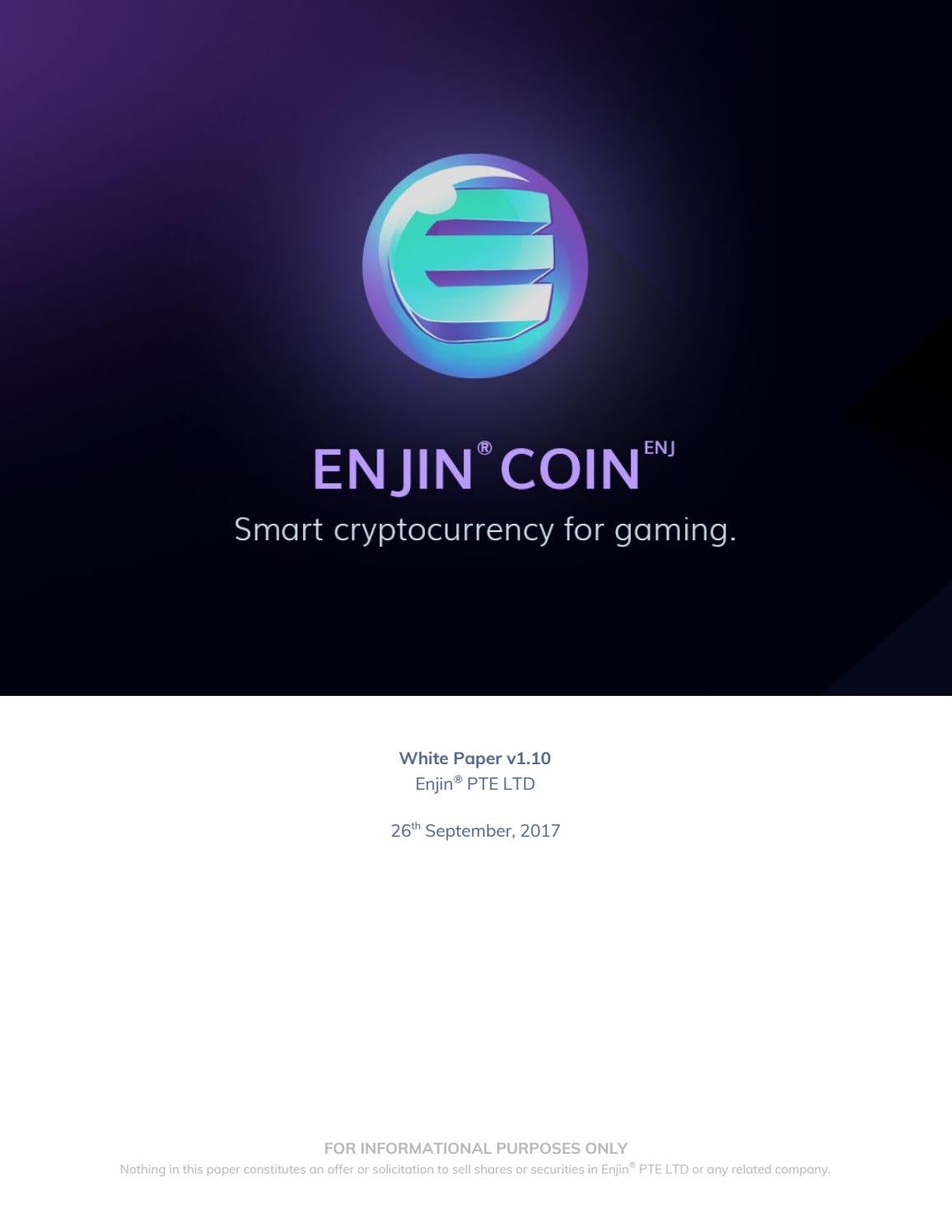 Enjin Coin (ENJ) Fundamentals and Technical Info | ADVFN