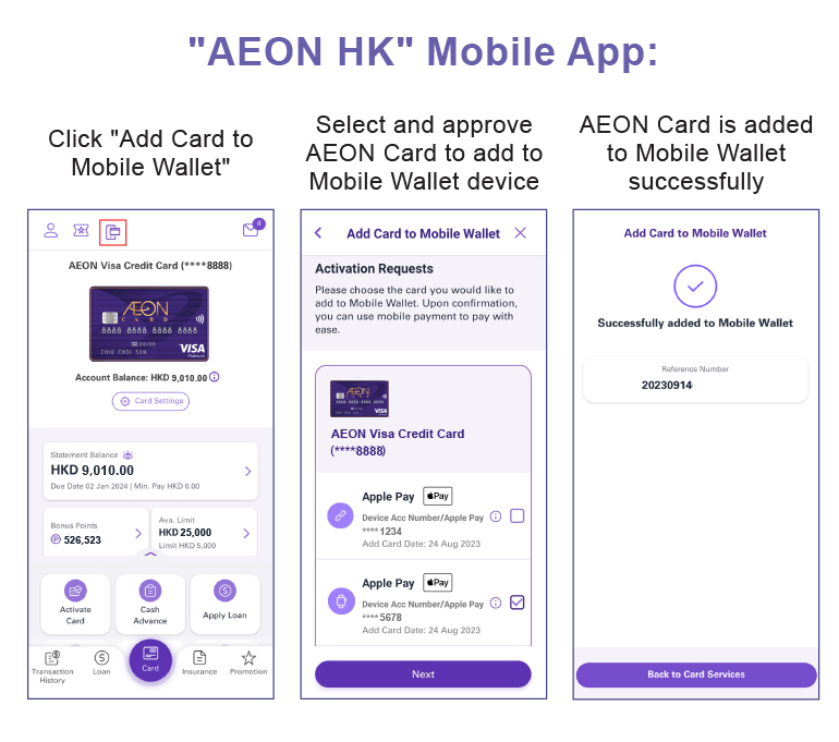 Cardless payments with your AEON Card using Apple Pay