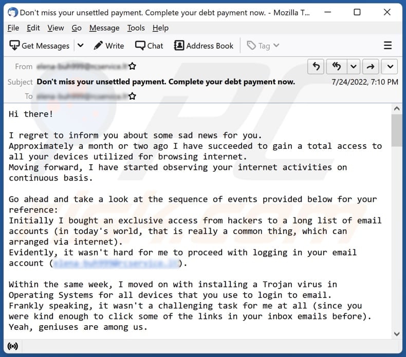 Don’t be fooled by this email scam demanding bitcoin — Express IT Consulting