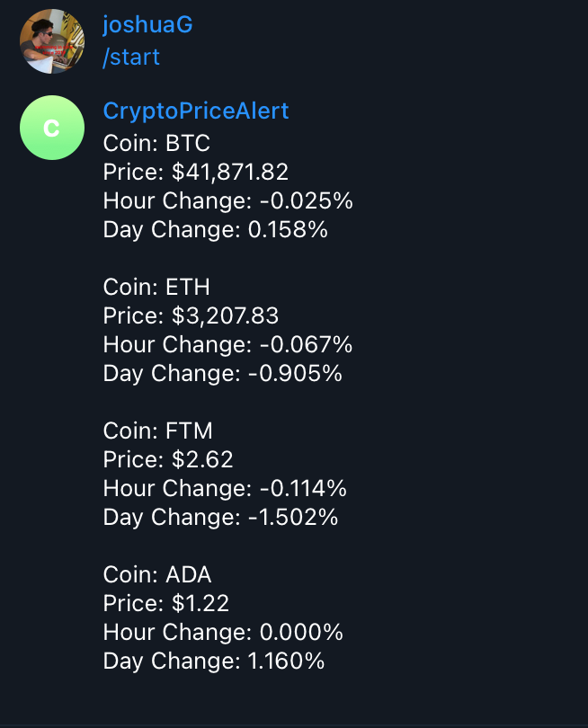 Telegram Crypto Alerts ⏰ · fapp