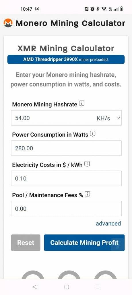 Monero Mining Calculators