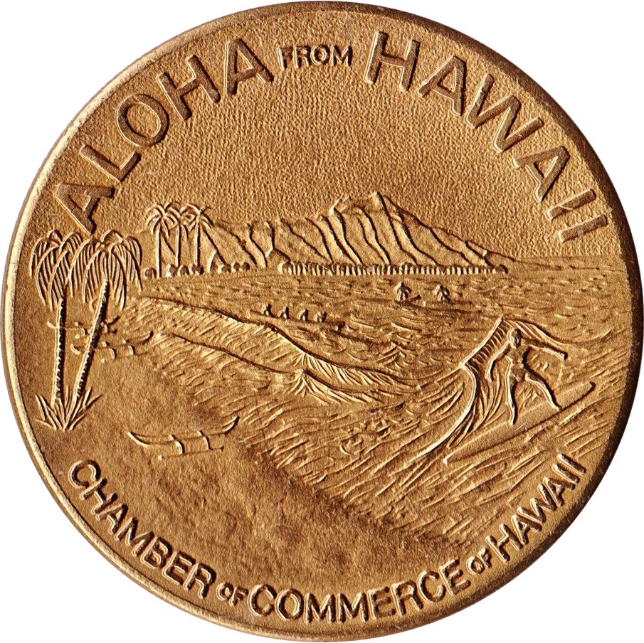 Coin Value: US Hawaii Dollar Honolulu Waikiki Diamond Head