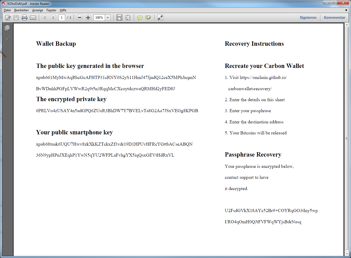 protobuf bitcoin wallet