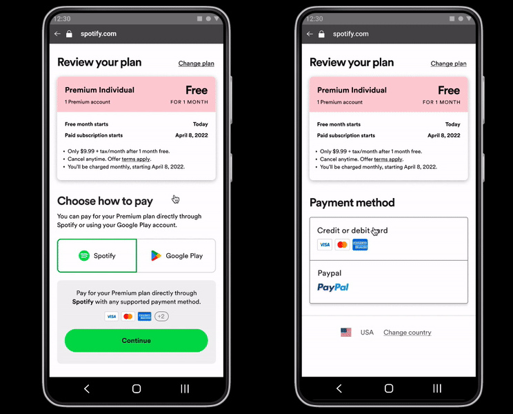 Paying for Spotify with Google Play Billing - Spotify