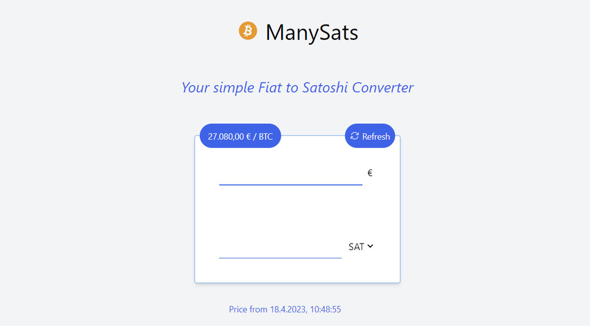 Bitcoin & Satoshi Calculator / Converter