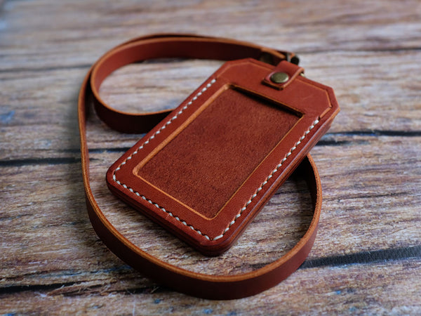 Vertical Leather ID Badge Holder with Lanyard – FC Goods