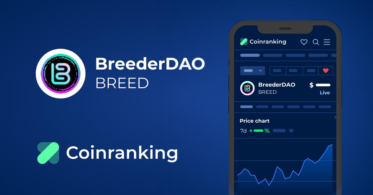 BreederDAO Price Today - BREED to US dollar Live - Crypto | Coinranking