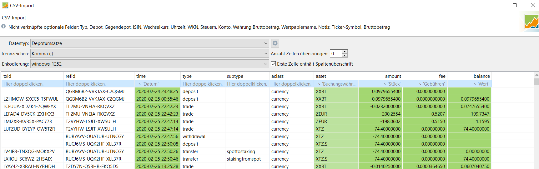 CoinTracking · Kraken Import