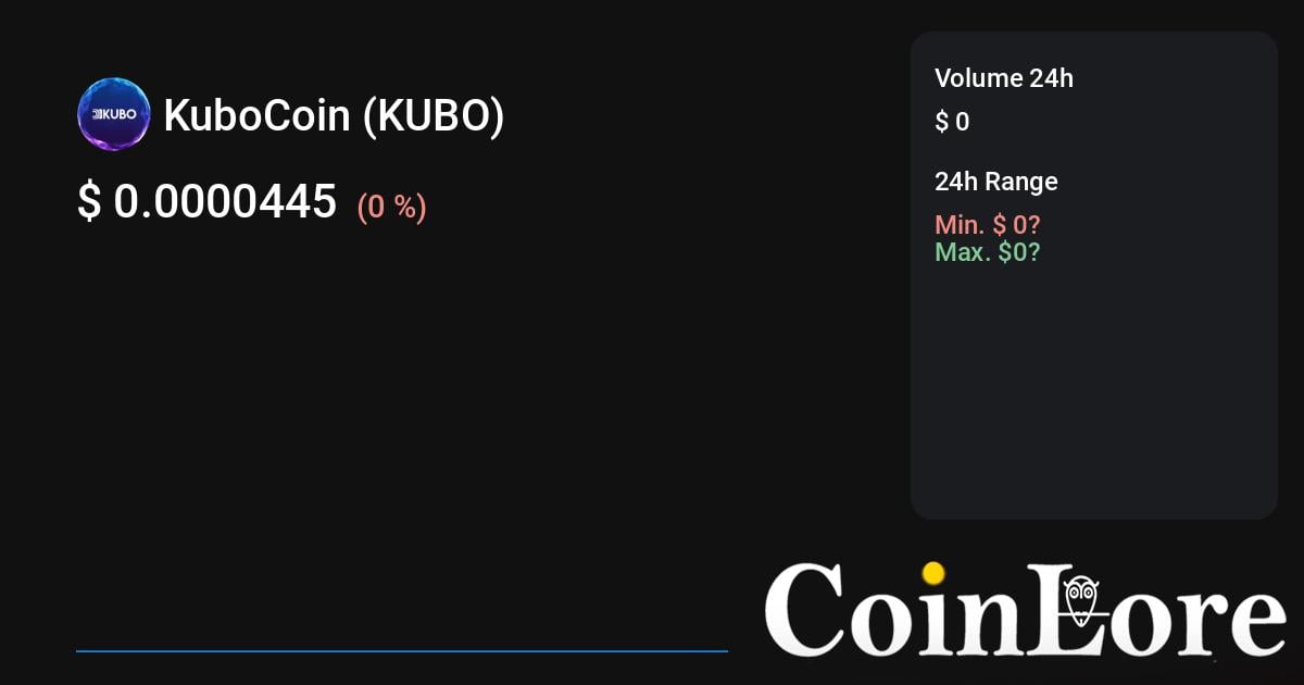 KuboCoin price today, KUBO to USD live price, marketcap and chart | CoinMarketCap