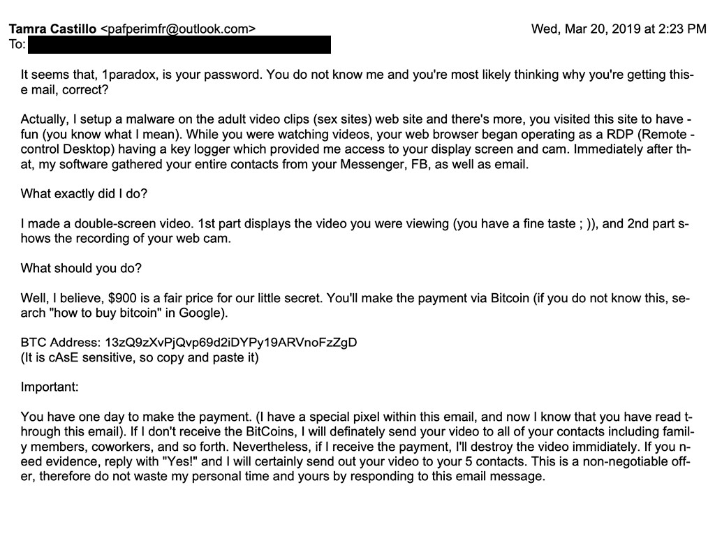 Scam emails demand Bitcoin, threaten blackmail | Consumer Advice