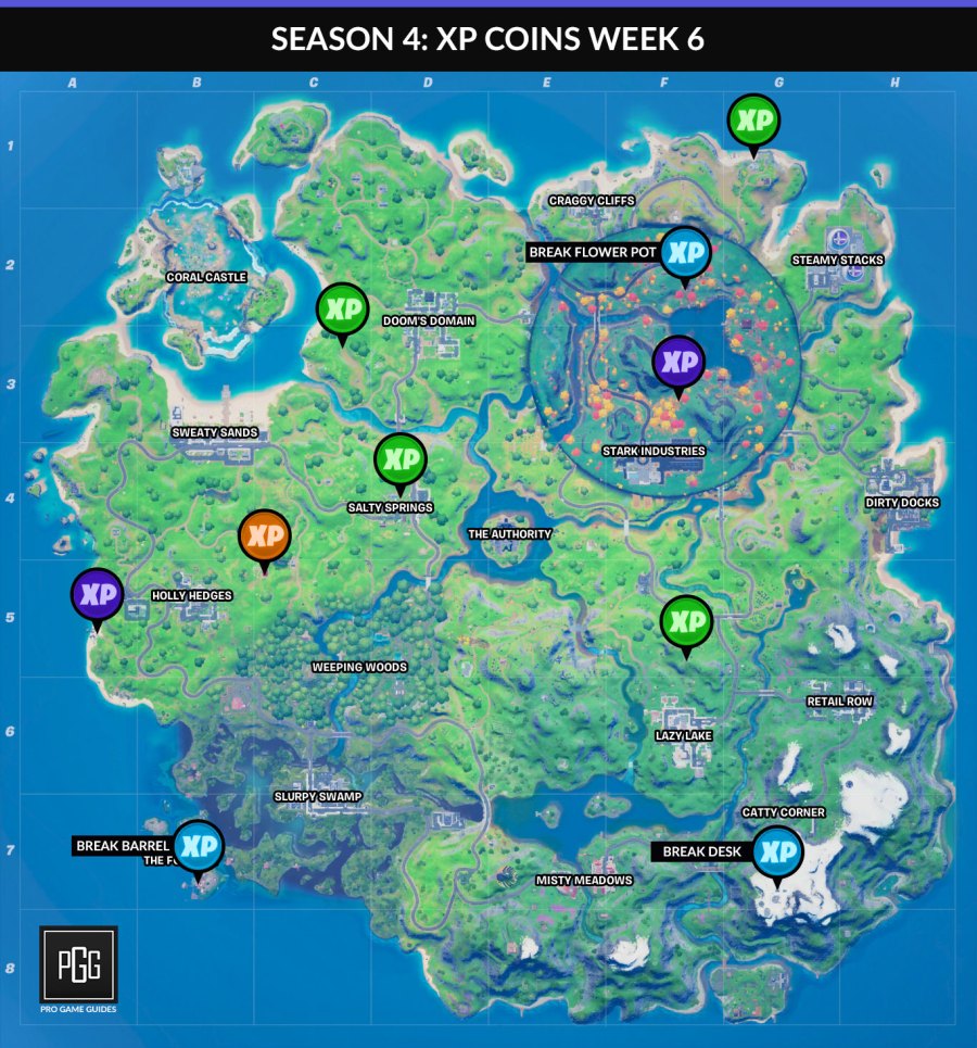 Fortnite Season 4 Week 2 XP Coins - Pro Game Guides