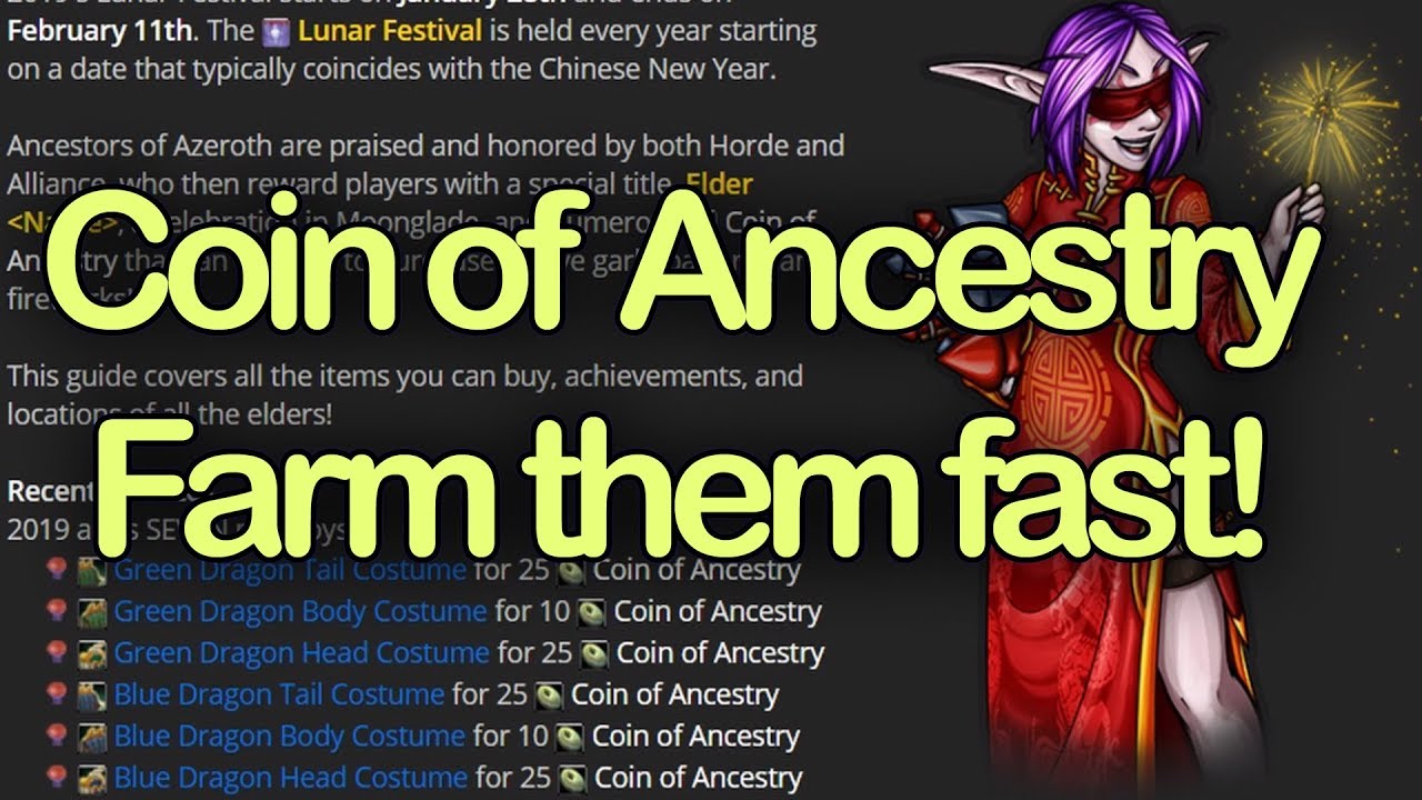 Horde Guide to Lunar Festival Coins of Ancestry and Achievements - Wow pro