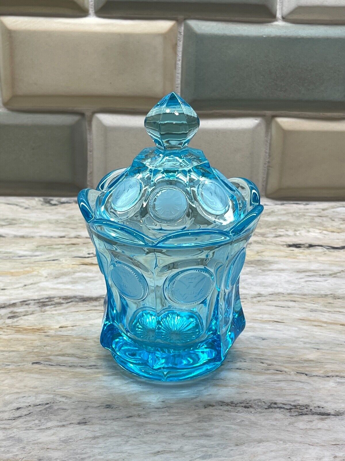 Fostoria Coin Glass Blue – Michael's Fostoria Glass