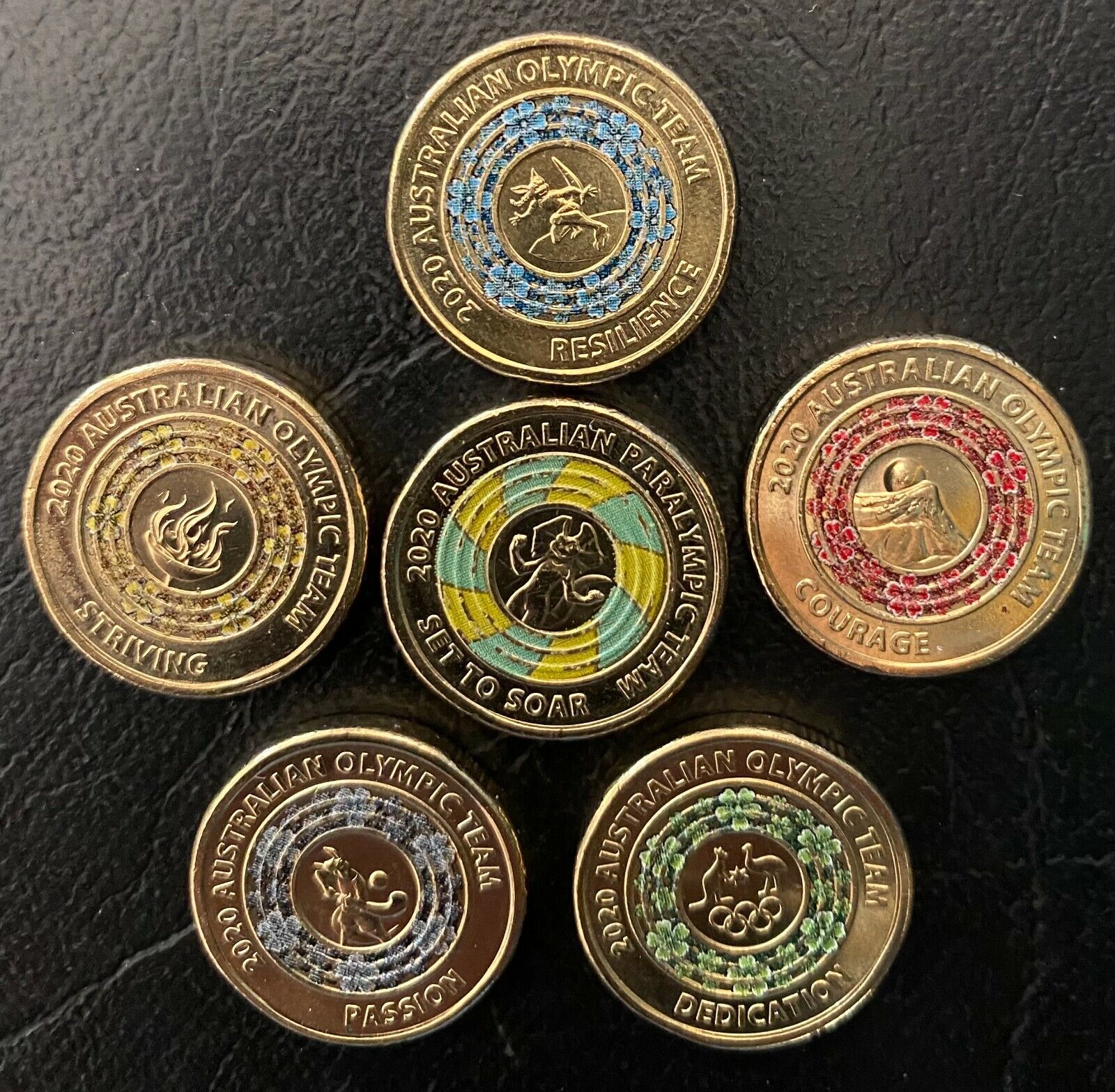 Coloured Tokyo Olympics $2 Uncirculated Five Coin Carded Set. | Ensleigh Coins