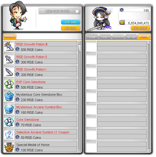 KPRobin: MapleSEA - RISE Coin Shop