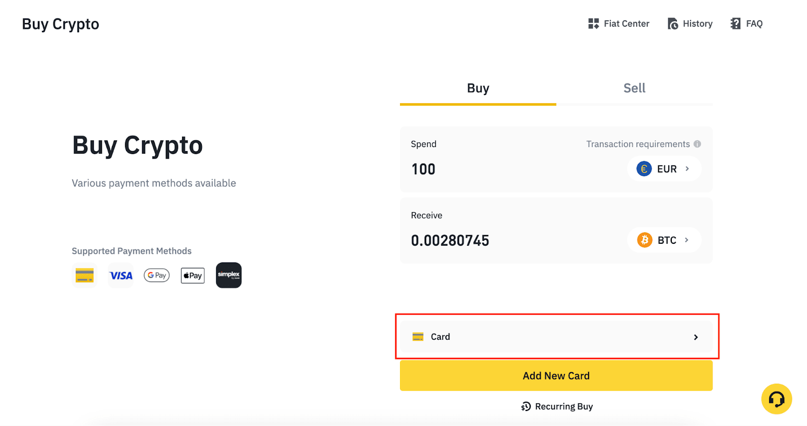 How to Buy Bitcoin with Credit Card on Binance?