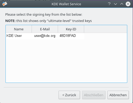 How to setup GPG encryption key in KDE plasma