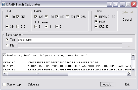 Download Advanced Hash Calculator 