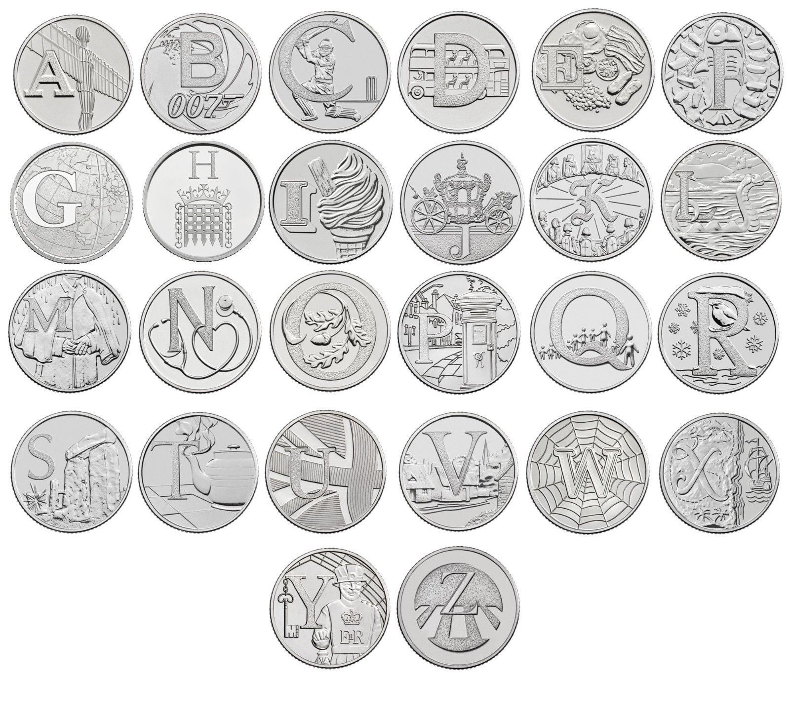 New collection of 10p coins - The Royal Mint reveals the A to Z of Britain