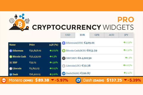 Cryptocurrency Widgets Pro - WordPress Crypto Plugin Latest Version Download - GauravStore