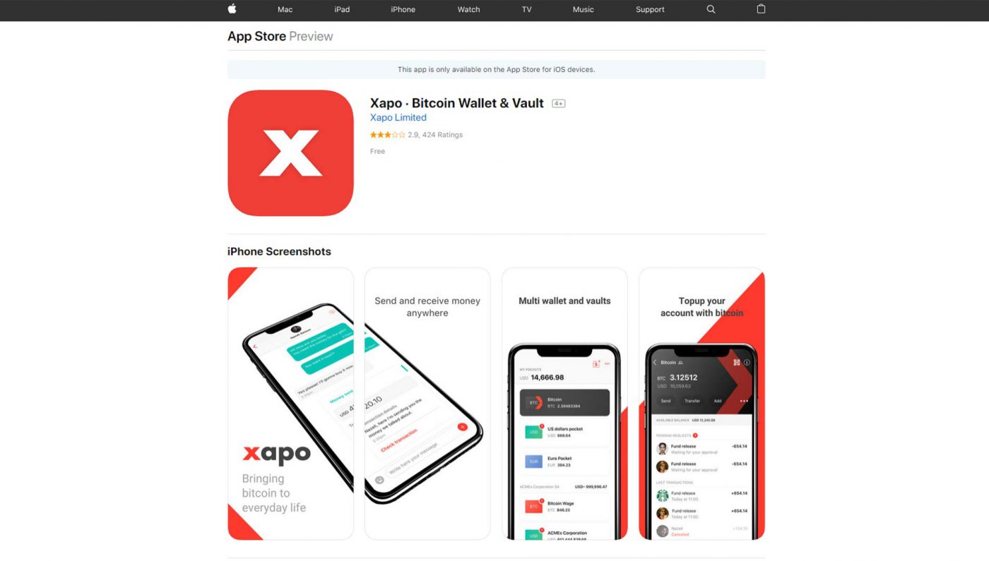 ‎Xapo Bank: Save in BTC & USD on the App Store