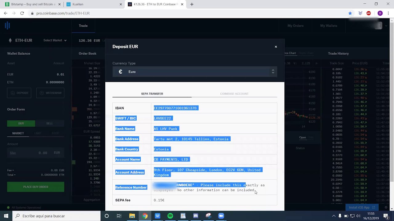 Retrieve SEPA IBAN and reference for deposit using API - Advanced Trade API - Coinbase Cloud Forum