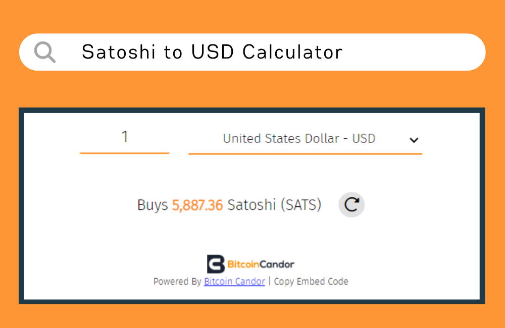 Satoshi to USD / BTC Converter & Calculator