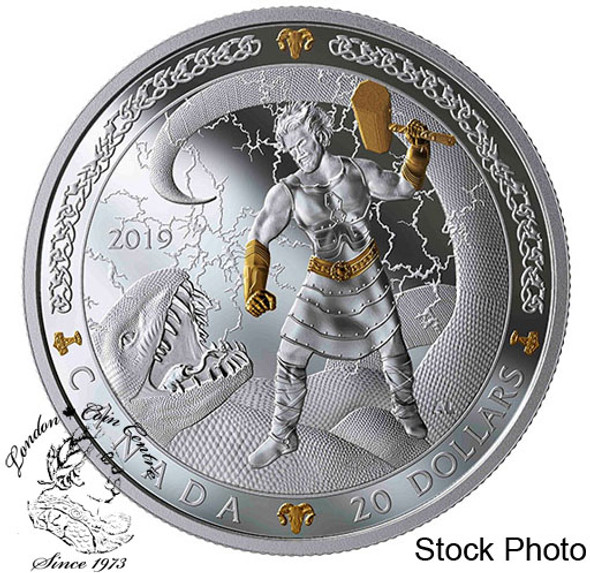 Ghana Norse Gods - Odin Ultra High Relief Silver Plated Antiqued GH¢2 Coin BU