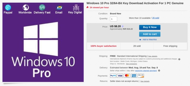 Buy Microsoft Windows 10 Professional Genuine Key 32/Bit - Godealcom