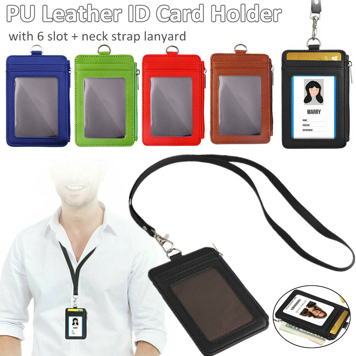 Genuine Leather ID Wallet With Lanyard MIN | Buffalo Trader Online