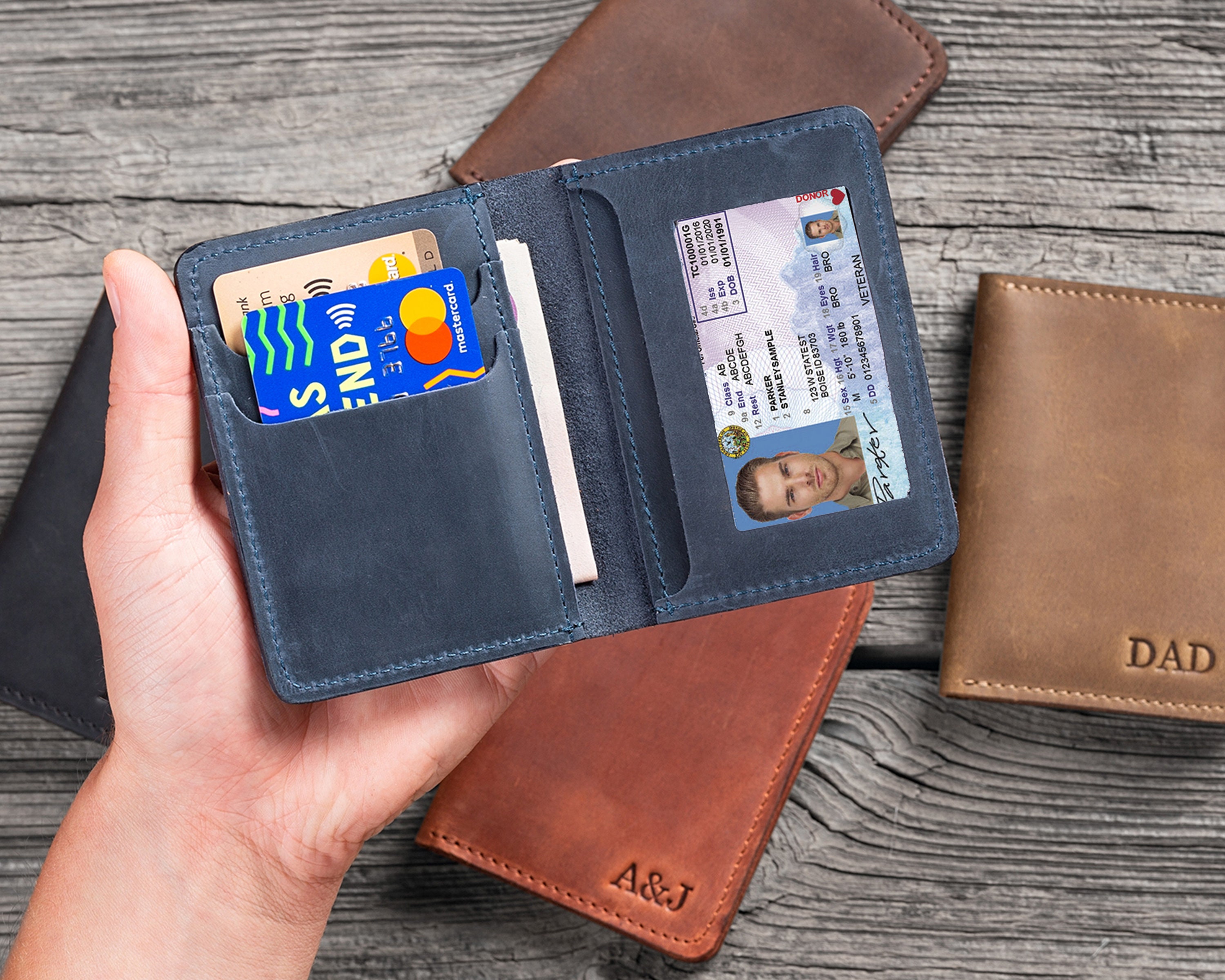 Black ID Wallet • Best Full Grain Leather Wallet • Duvall Leatherwork