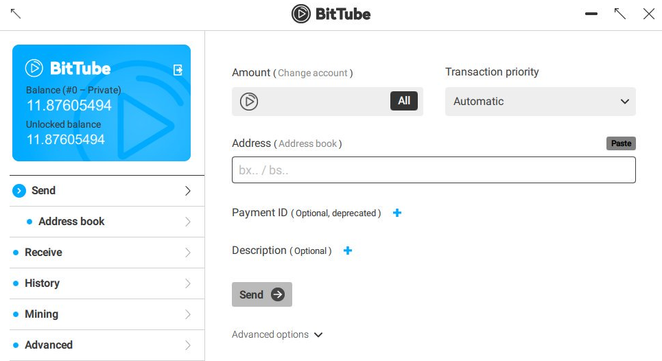 BitTube Mobile Wallet | Cryptunit