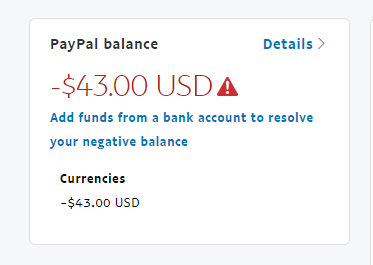 Why do I have a negative balance? | PayPal AU